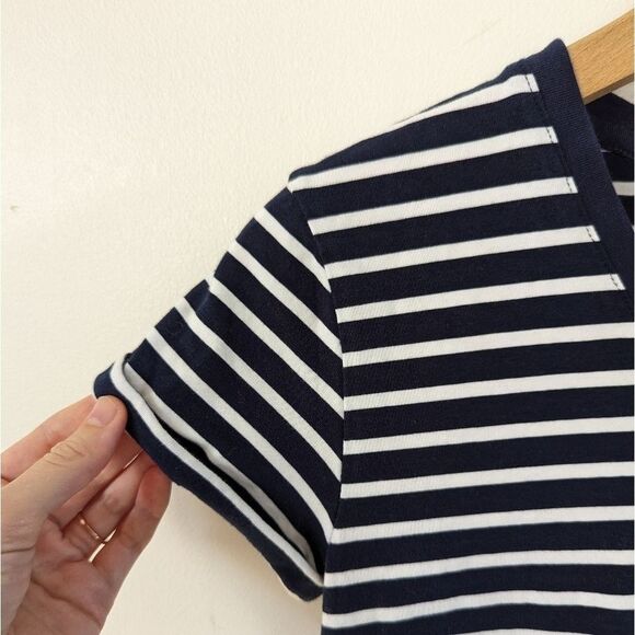Alexander Wang Navy blue white striped rolled short sleeve T-shirt S Small - Picture 4 of 5